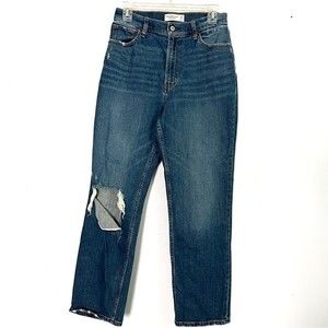 Abercrombie & Fitch Curve Love Ultra High Rise Ankle Straight Jeans - 6